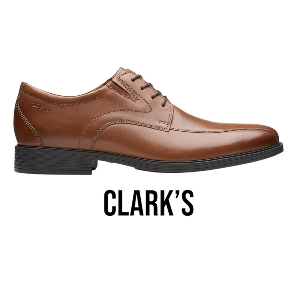 CLARKS Whiddon Pace Tan Oxford | Men’s 10.5 | Leather